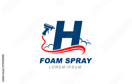 H Letter foam spray insulation logo template for symbol of business identity