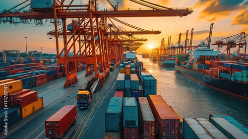 Obraz na plátně Maritime logistics international center