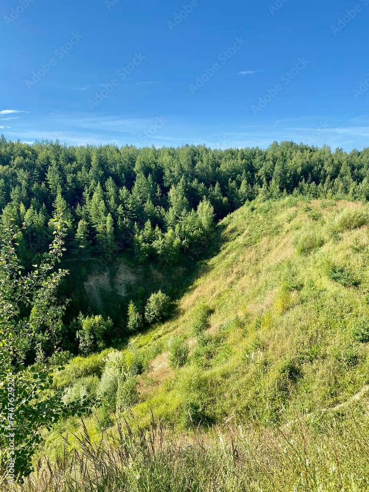 Summer, sunny, warm, light landscape overlooking the horizon Summer, sunny, warm, light landscape overlooking the horizon