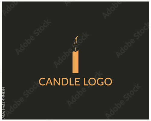 Set of one line candle logo Night light home candle.