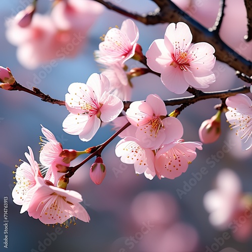 Close-up of pink cherry petal flowers and spring blossom  cherry blossom 