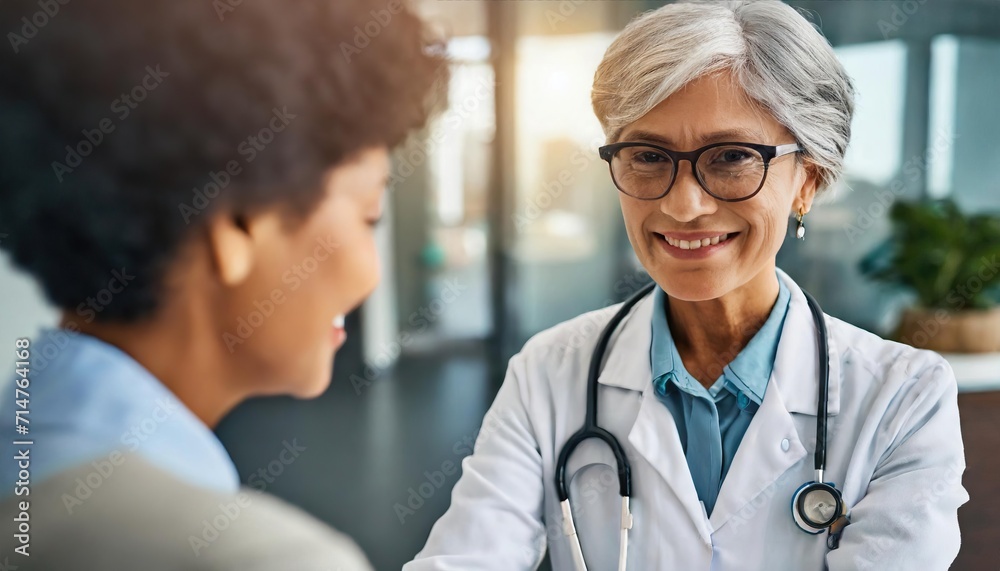 Candid shot of an elderly female doctor meeting with her patient in a hospital Candid shot of an elderly female doctor meeting with her patient in a hospital