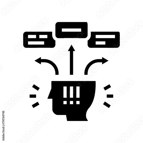decision fatigue time management glyph icon vector. decision fatigue time management sign. isolated symbol illustration