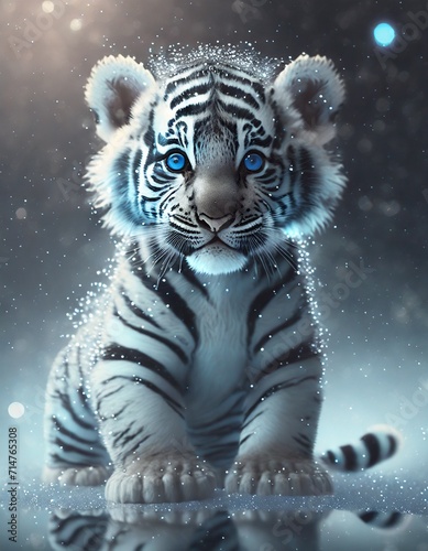 Siberian tiger in snow
Cute Adorable White Tiger Blue Eyes
Concept
Art photo