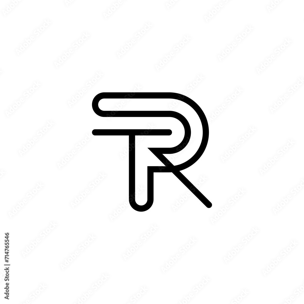 initial letter RTP logo outline stroke unique initial letter RTP logo outline stroke unique