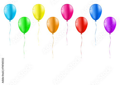 Set of Balloon. Balloons for Party  Birthday  Celebration or Anniversary. Vector Illustration.