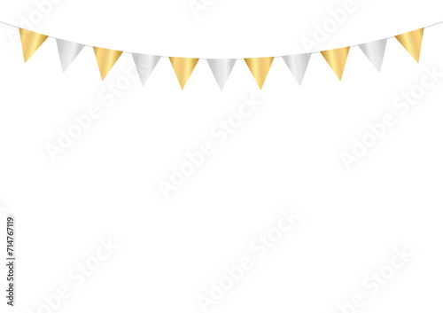 Party Flag or Festive Flag Garland. Party Background for Party, Birthday, Celebration or Anniversary. Vector Illustration on White Background. 