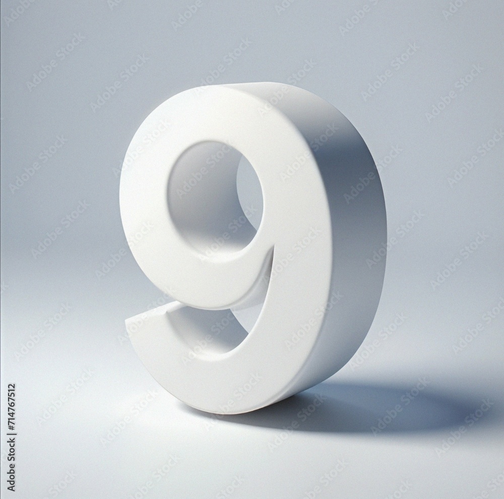 3d number 9 in white background, Ai generated 3d number 9 in white background, Ai generated
