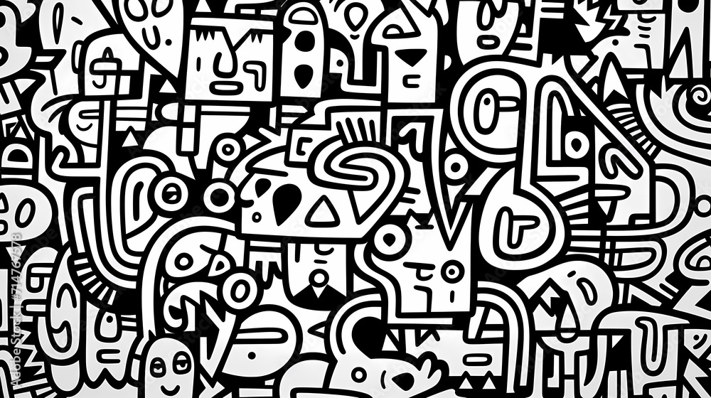 Abstract seamless doodle background, artistic background