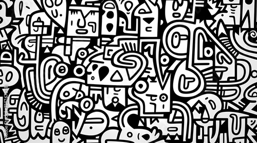 Abstract seamless doodle background  artistic background