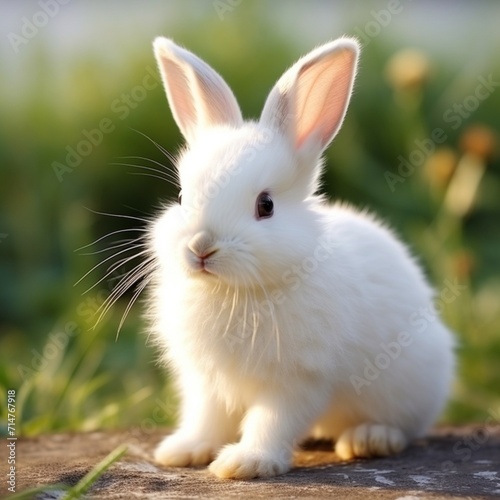 Very nice white baby rabbit picture