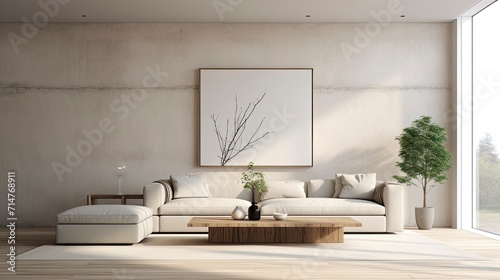 Minimalist Interior Design  A minimalist living room with sleek furniture  neutral colors  and a spacious  uncluttered look
