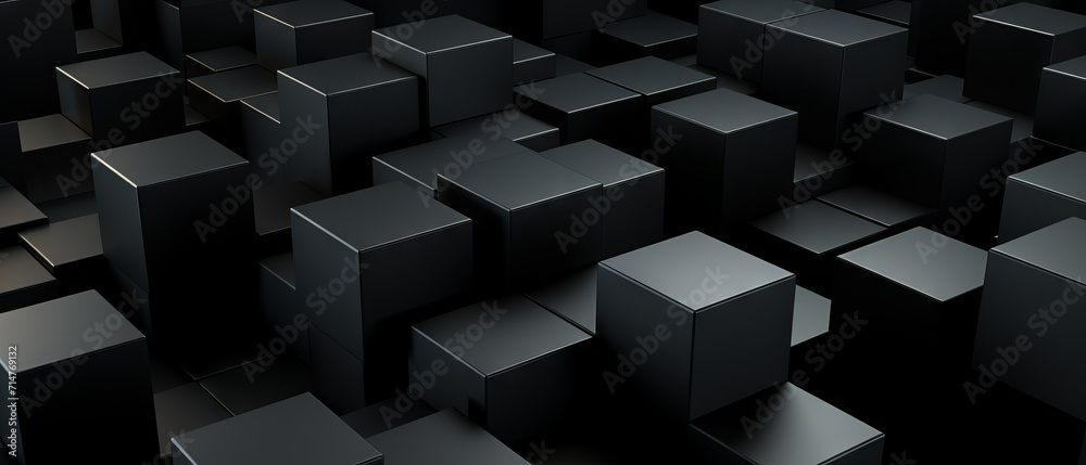Abstract Black 3D style Cubes Array Abstract Black 3D style Cubes Array
