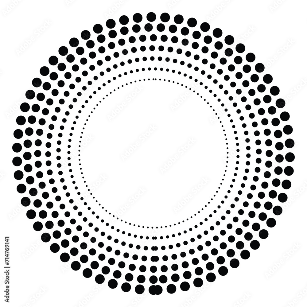 Halftone dots in circle form. Design elements with circular halftone dots. Round dotted frame. Circle dots Halftone dots in circle form. Design elements with circular halftone dots. Round dotted frame. Circle dots