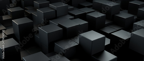 Abstract Black 3D style Cubes Array