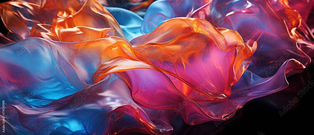Obraz premium Translucent Flames in Neon Hues