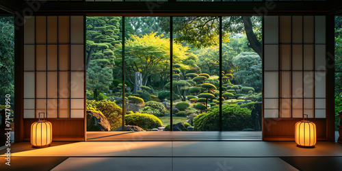 日本庭園が見える和室01 photo