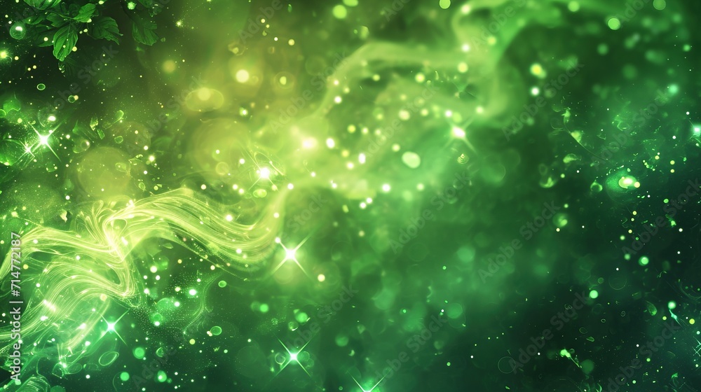 soft glows green background - AI Generated Abstract Art