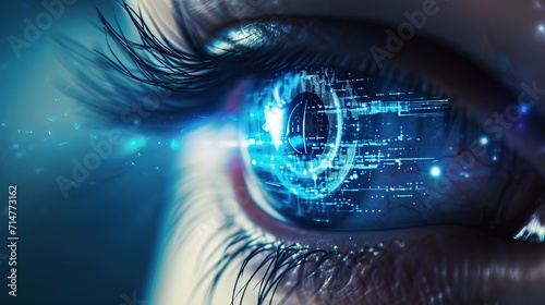 futuristic eye scan - AI Generated Abstract Art photo