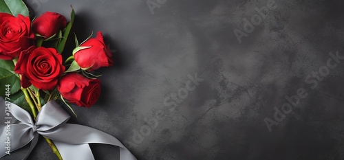 red roses on a black background