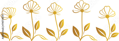 Flora Element in Spring: Flower Drawing Line Art Vector Illustration Set with Botanical Linework, Blooming Flora, Trendy floral 