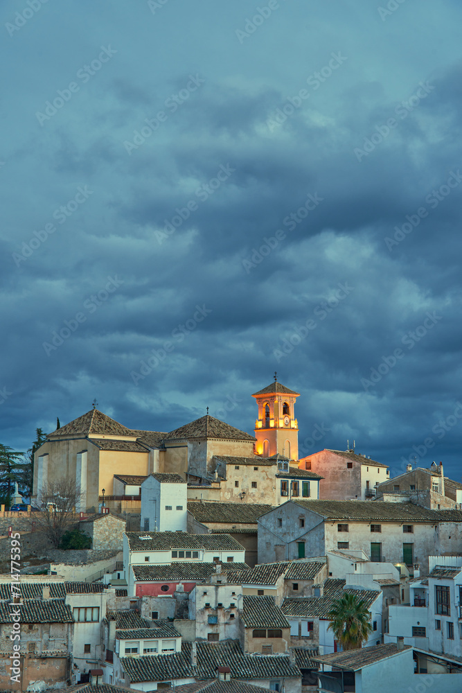 panoramic of the town of Cehegin in Murcia, Spain.