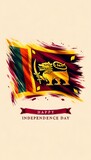 Illustration in a hand-drawn style celebrating sri lanka independence day.