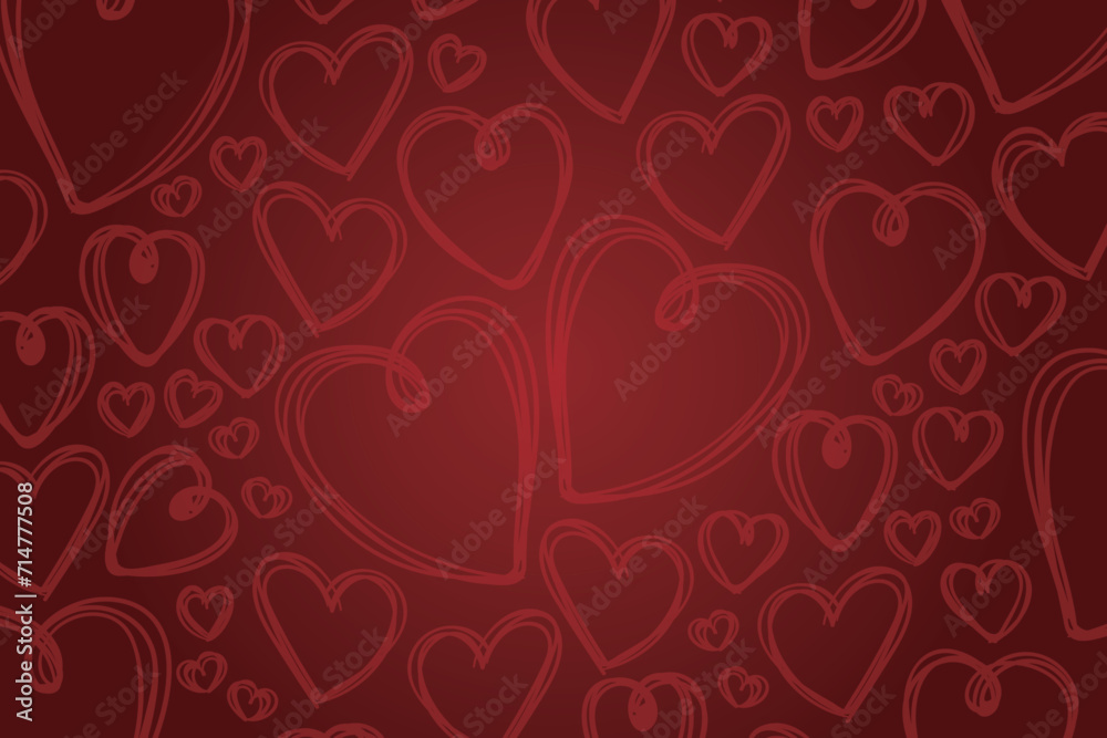 Vector hearts seamless pattern, vector Valentine's Day pattern, Valentine's Day background.