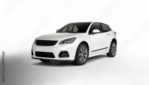 modern white crossover car on a white background with shadow © Wayne