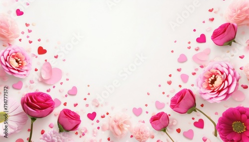 valentine s day abstract background with flower hearts february 14 love romantic wedding greeting card women s mother s day 3d rendering