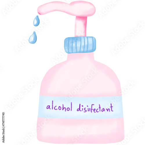 Bottle of alcohol disinfectant 