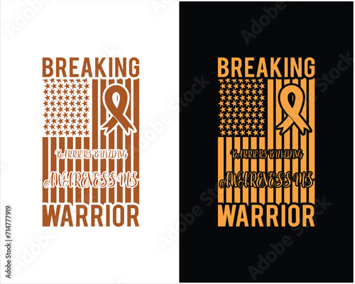 March Multiple Sclerosis Awareness on Men's T-Shirt.