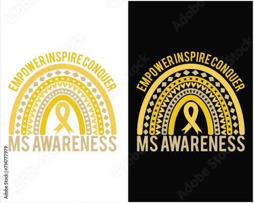 March Multiple Sclerosis Awareness on Men's T-Shirt.