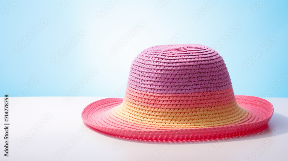 beautiful rainbow hat on white background beautiful rainbow hat on white background
