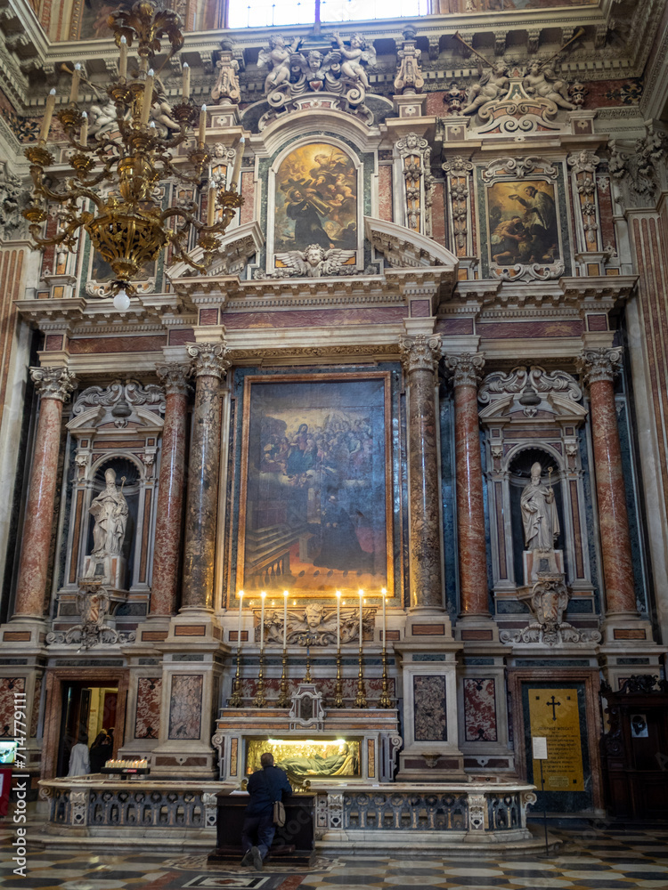 San Francesco Saverio Chapel, paiting by Giovan Bernardo Azzolino, Gesú Nuovo Church, Naples