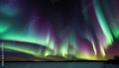 aurora borealis with glow stars