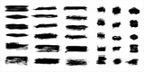 Black grunge splater brush stroke ink template collection