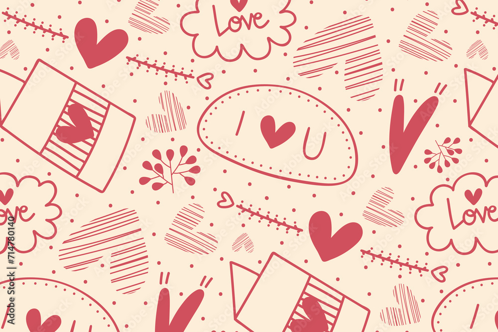 Vector hearts seamless pattern, vector Valentine's Day pattern, Valentine's Day background. Vector hearts seamless pattern, vector Valentine's Day pattern, Valentine's Day background.