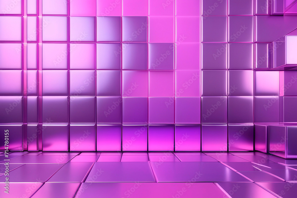 Mosaic cubic geometrical wall in lilac, very light gray, light silver, pastel pink, muted purple pink tones. Mosaic cubic geometrical wall in lilac, very light gray, light silver, pastel pink, muted purple pink tones.