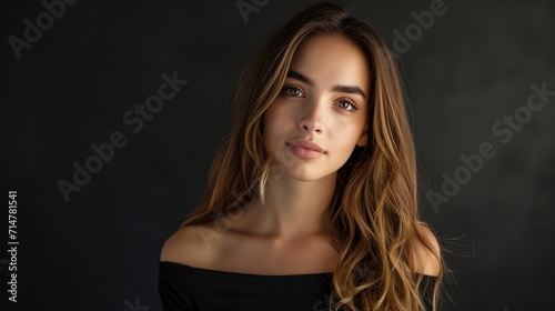 a woman with long hair