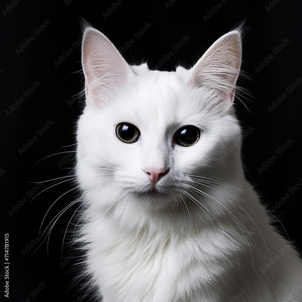 World famous white black cat picture