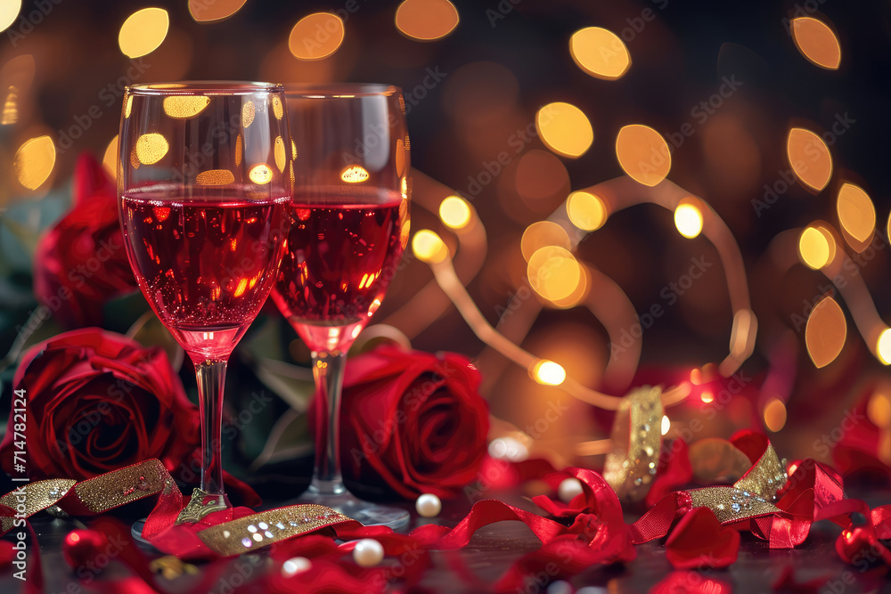 Glamorous Romantic Background Romance with Red Wine, Red Roses, Pearls, and Shimmering Bokeh. Perfect Valentines Wedding Romantic Background for Cards, Banners, Wallpapers Glamorous Romantic Background Romance with Red Wine, Red Roses, Pearls, and Shimmering Bokeh. Perfect Valentines Wedding Romantic Background for Cards, Banners, Wallpapers