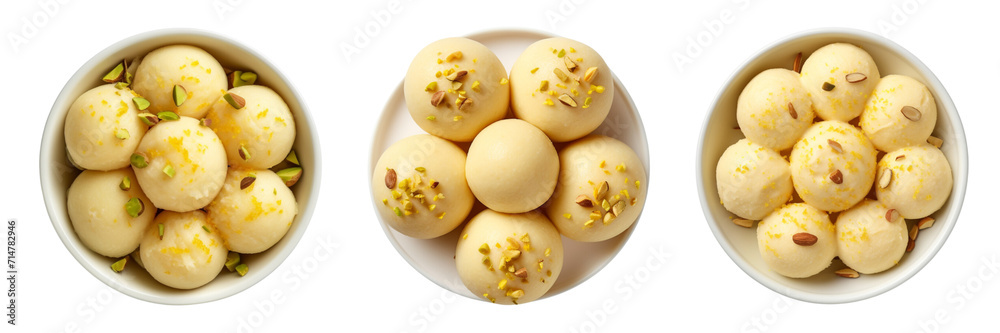 Set of besan laddu top view isolated on a transparent background Stock ...
