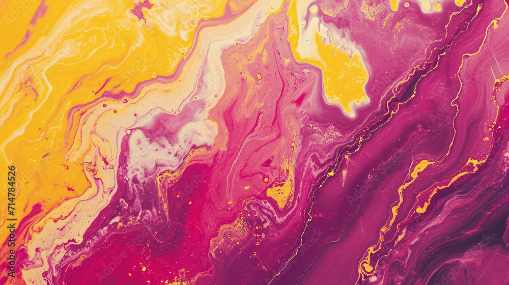 Magenta and Yellow marble background 