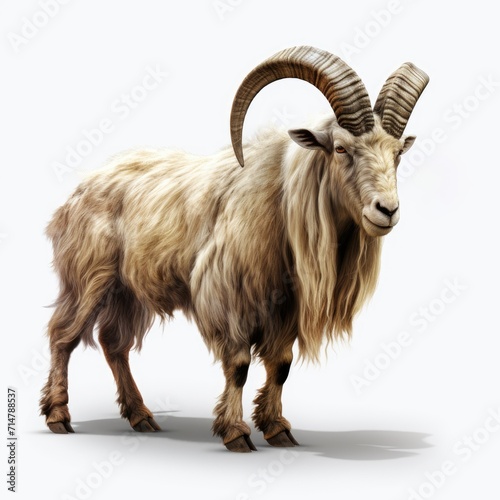 male barbary sheep isolated on white background photo