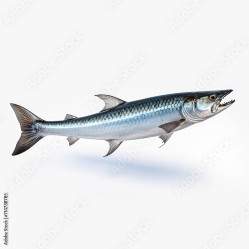 Barracuda fish isolated on white background, Sea pike fish