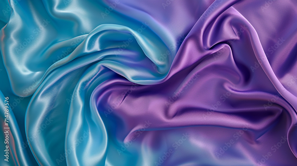 Turquoise and Purple silk background Turquoise and Purple silk background