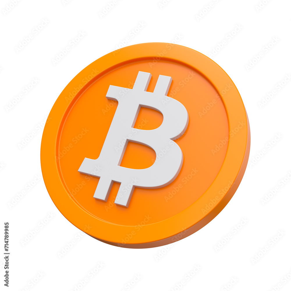 Bitcoin orange sign currency isolated. Cryptocurrency rate concept. 3d rendering. Bitcoin orange sign currency isolated. Cryptocurrency rate concept. 3d rendering.