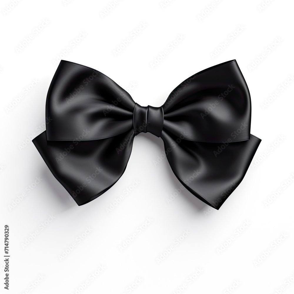Black bow isolated on white background, Black ribbon bow Black bow isolated on white background, Black ribbon bow