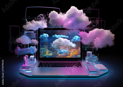 Cloud Computing, Konzept zur visualisierung von Big Data und der Digitalisierung, Digitale Cloud als Innovation der Zukunft